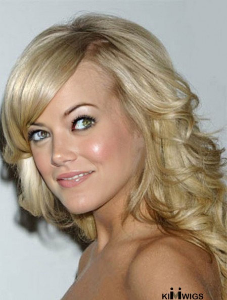 Online Blonde Shoulder Length Wavy 14 inch With Bangs Carrie Underwood Wigs