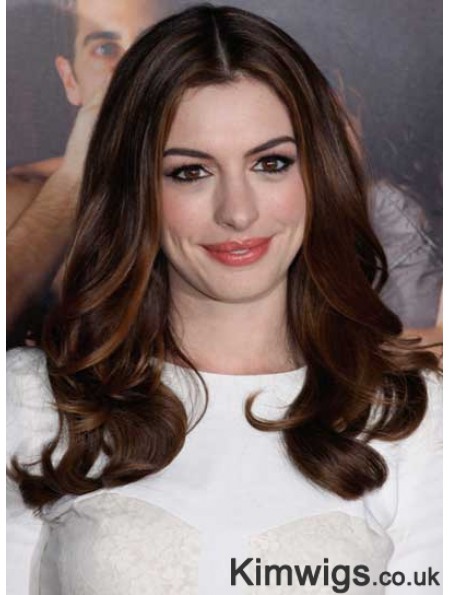 Auburn Long Wavy Without Bangs Capless 22 inch Anne Hathaway Wigs