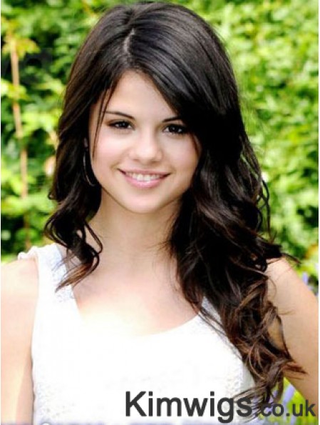 Best Black Long Wavy 20 inch Without Bangs Selena Gomez Wigs