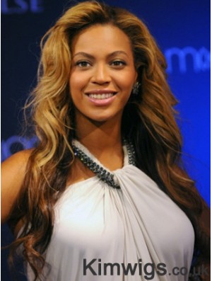Brown Long Wavy Without Bangs Lace Front 24 inch Beyonce Wigs