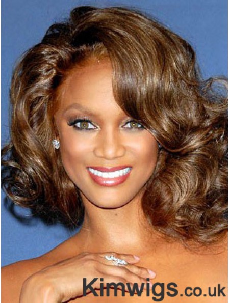 Brown Wavy Without Bangs Lace Front 12 inch Fabulous Tyra Banks Wigs