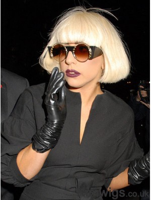 10 inch Natural Chin Length Straight Bobs Lady Gaga Wigs