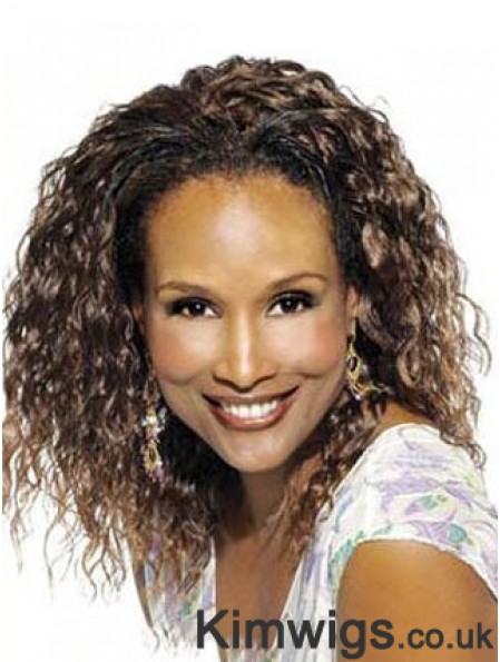 Black Shoulder Length Curly Without Bangs Full Lace 14 inch Beverly Johnson Wigs