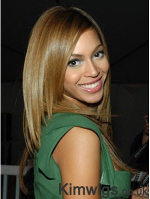 Brown Long Straight Without Bangs Lace Front 18 inch Beyonce Wigs