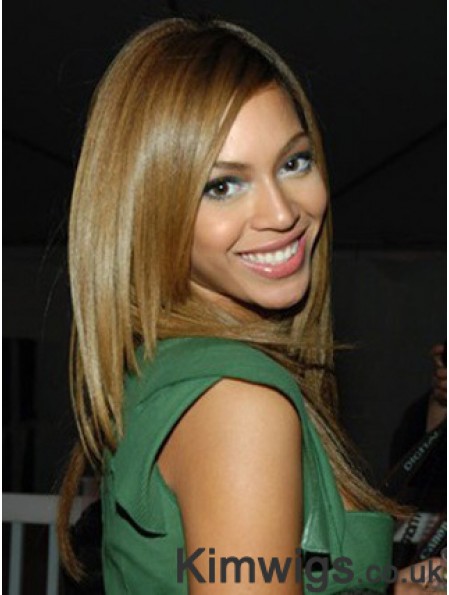 Brown Long Straight Without Bangs Lace Front 18 inch Beyonce Wigs