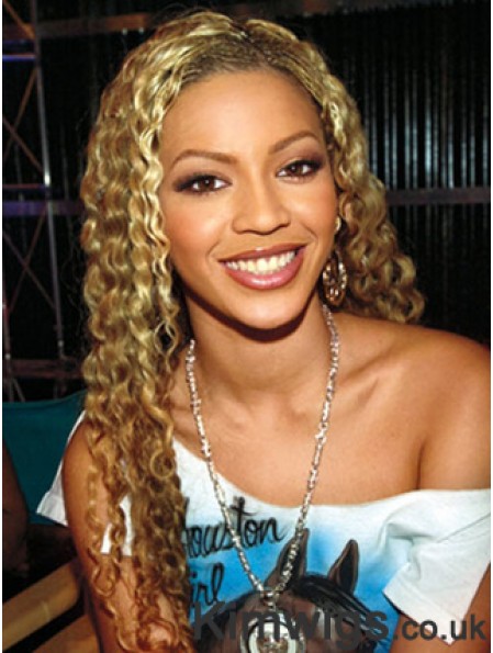 Blonde Long Curly Without Bangs Lace Front 24 inch Beyonce Wigs
