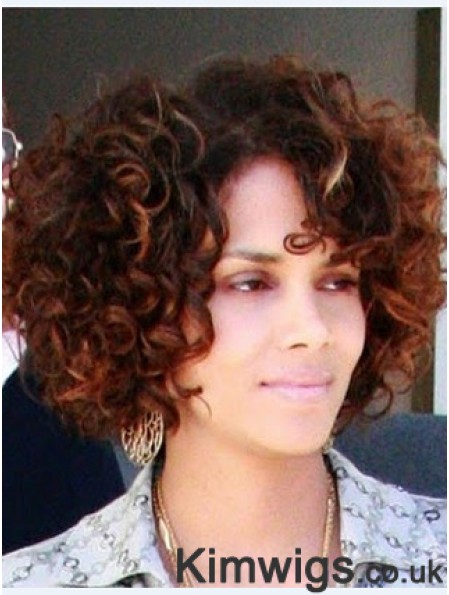 Full Lace Curly Without Bangs Short Perfect 10 inch Halle Berry Wigs