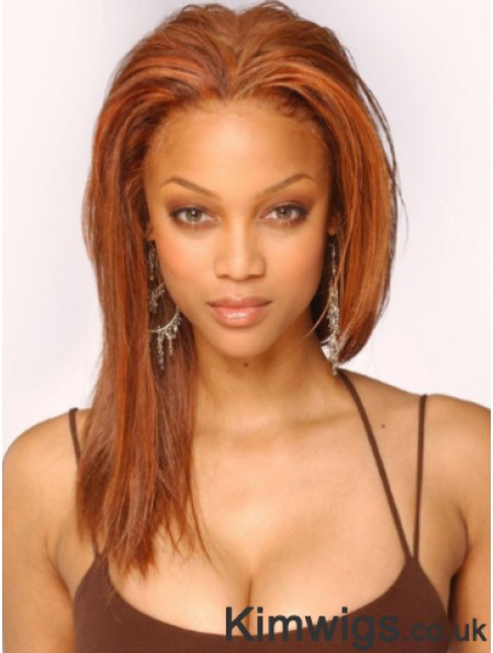 Auburn Straight Without Bangs Lace Front 16 inch Comfortable Tyra Banks Wigs