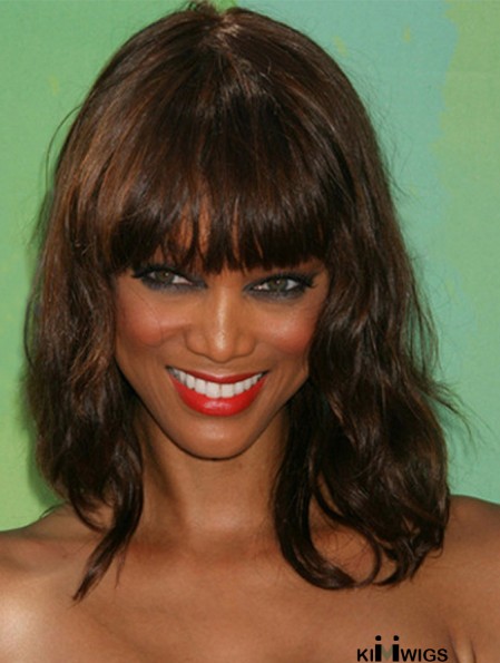 Auburn Wavy With Bangs Capless 14 inch Top Tyra Banks Wigs