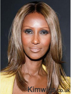 Shoulder Length Straight Lace Front Brown 16 inch Gorgeous Iman Wigs