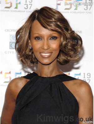 Chin Length Wavy Lace Front Brown 12 inch Incredible Iman Wigs