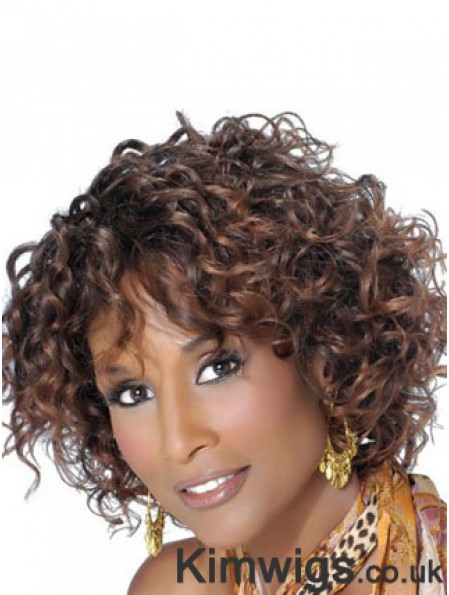 Brown Chin Length Curly With Bangs Lace Front 10 inch Beverly Johnson Wigs