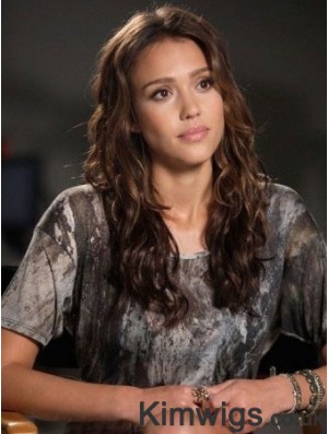 Wavy Capless Layered Long Brown High Quality Jessica Alba Wigs