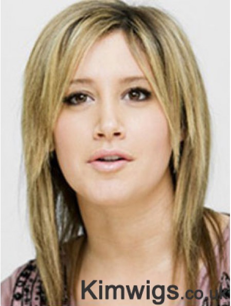 Modern Blonde Shoulder Length Straight 14 inch Layered Ashley Tisdale Wigs