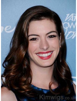 Auburn Long Curly Without Bangs Capless 18 inch Anne Hathaway Wigs