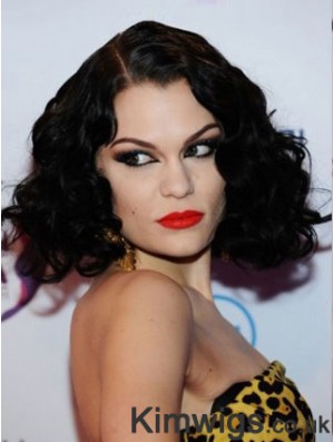 14 inch Amazing Black Chin Length Curly Classic Jessie J Wigs
