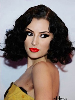 14 inch Amazing Black Chin Length Curly Classic Jessie J Wigs