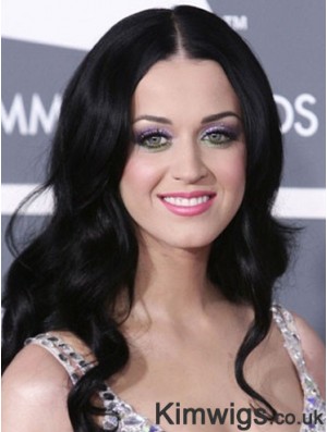 20 inch Perfect Black Long Wavy Without Bangs Katy Perry Wigs