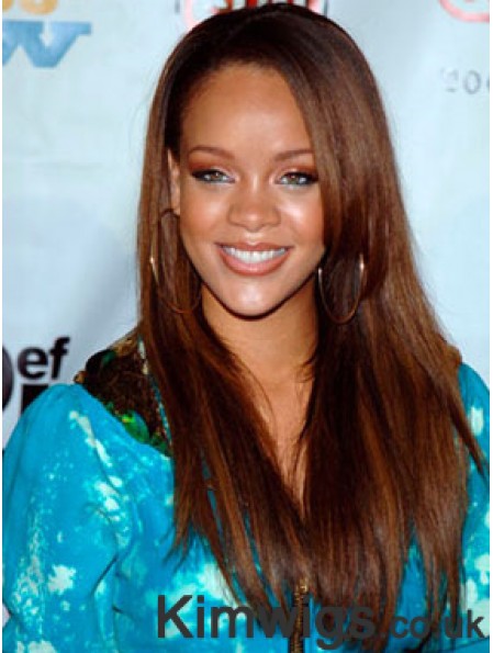 Brown Straight Layered Lace Front 22 inch Online Rihanna Wigs