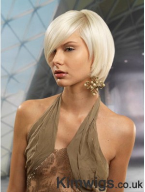 Monofilament Bobs Short Straight 10 inch Platinum Blonde Cheapest Fashion Wigs