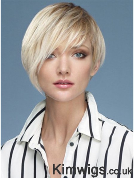 Capless Boycuts Short Straight 10 inch Platinum Blonde Sassy Fashion Wigs