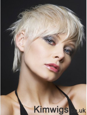 Lace Front Boycuts Short Straight 8 inch Platinum Blonde Ideal Fashion Wigs