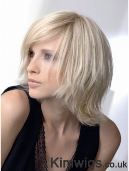 Full Lace Layered Chin Length Wavy 12 inch Platinum Blonde Amazing Fashion Wigs