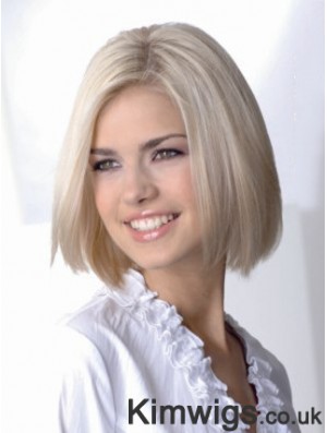 Full Lace Bobs Chin Length Straight 12 inch Platinum Blonde Sassy Fashion Wigs