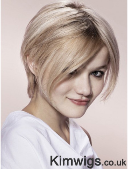 Capless Grey Short Straight 8 inch Blonde Fashion Fashion Wigs