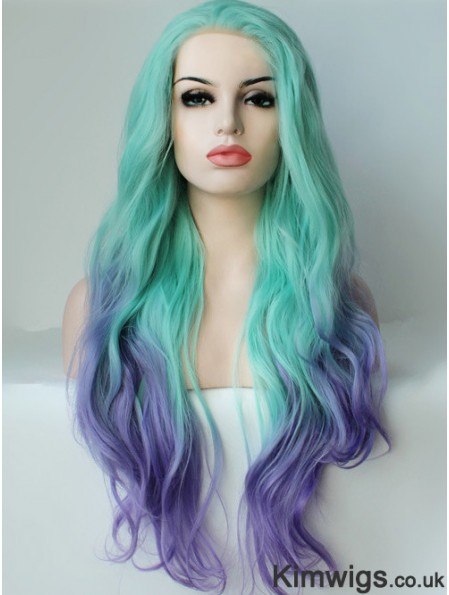 22 inch Ombre/2 Tone Long Without Bangs Wavy Ideal Lace Wigs