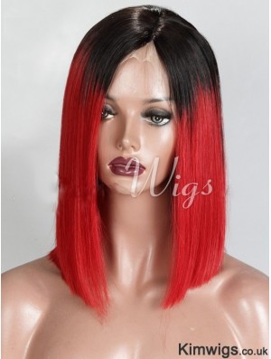 Chin Length Ombre/2 Tone Straight Bobs Discount African American Wigs