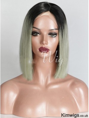 Chin Length Ombre/2 Tone Straight Bobs Suitable African American Wigs
