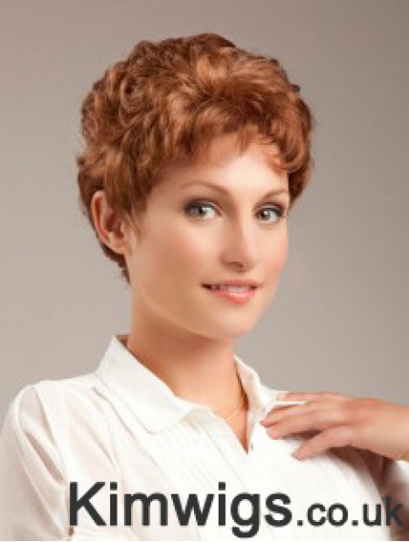 Wavy Auburn Sleek Cropped Classic Wigs