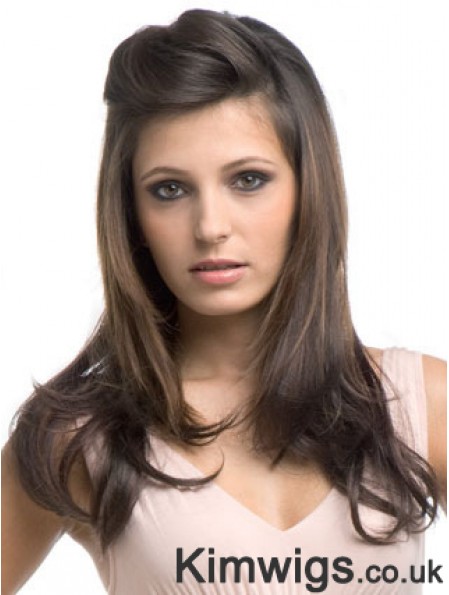 Long Wavy Brown Cheapest Synthetic Half Wigs