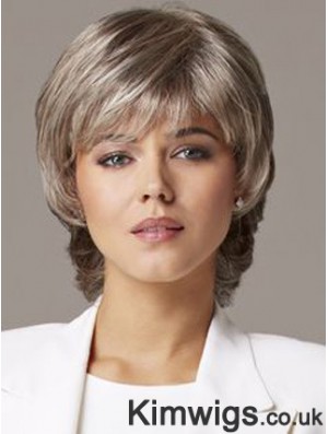 Older Women Wig Grey Hair Human Hair Wig UK