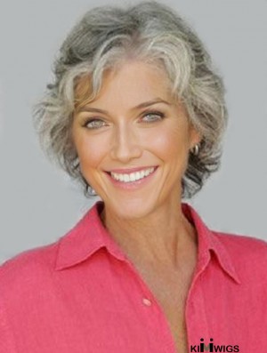 Capless Grey Wig Short Synthetic Wig For Women