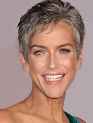 Grey Wig Short Hair Capless Wig For Women Jamie Lee Curtis Wig