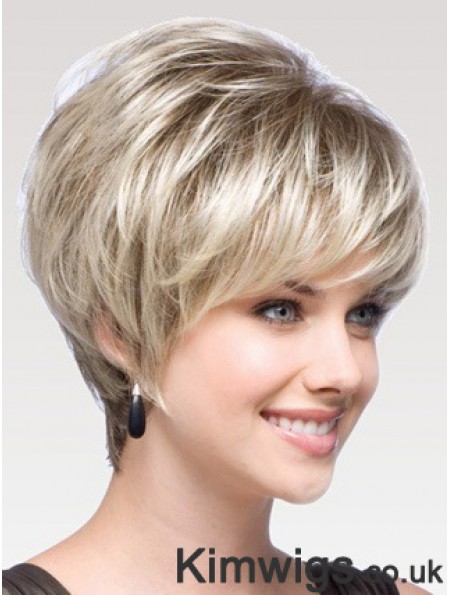 Capless Straight Layered Short 8 inch Modern Human Hair Wigs