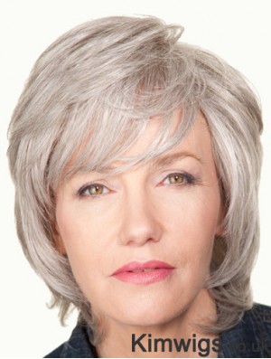 Wavy Lace Front 12 inch New Chin Length Grey Wigs