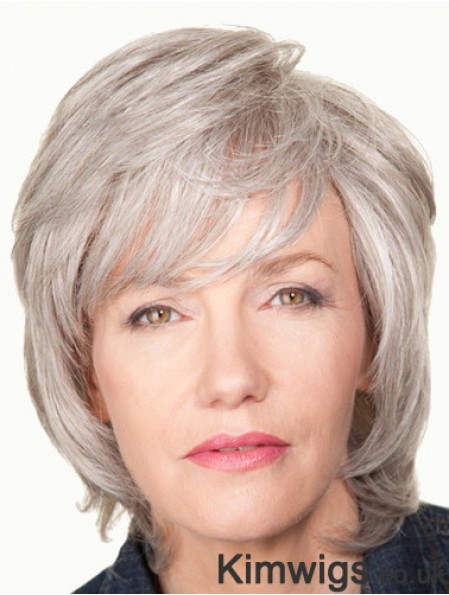 Wavy Lace Front 12 inch New Chin Length Grey Wigs