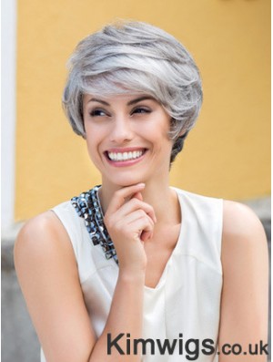 Wavy Lace Front 8 inch Top Short Grey Wigs