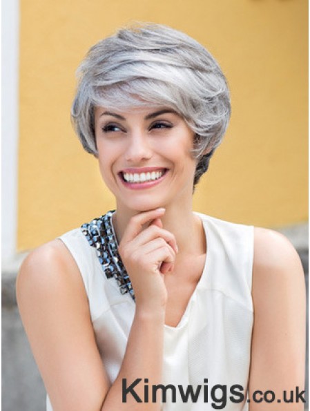 Wavy Lace Front 8 inch Top Short Grey Wigs