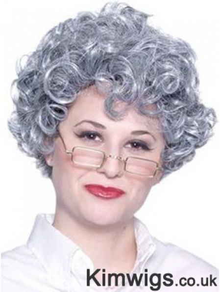 Curly Lace Front 8 inch Best Short Grey Wigs