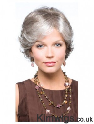 Synthetic Fabulous Short Wavy Grey Wigs