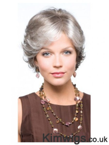 Synthetic Fabulous Short Wavy Grey Wigs