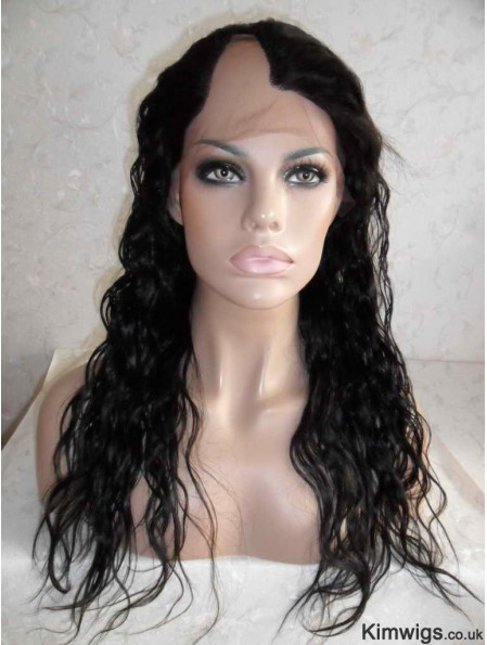 Fabulous Black Long Wavy U Part Wigs