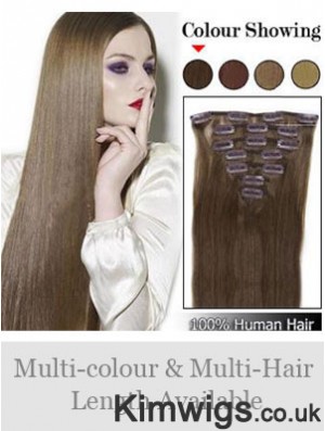 Best Brown Straight Remy Human Hair Clip In Hair Extensions