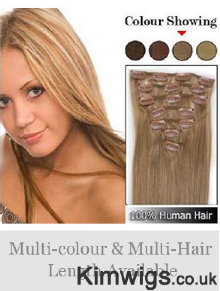 Soft Blonde Straight Remy Human Hair Clip In Hair Extensions