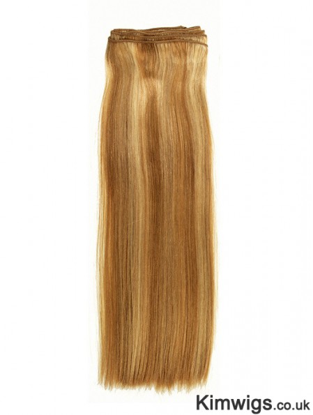 Straight Remy Human Hair Blonde New Weft Extensions