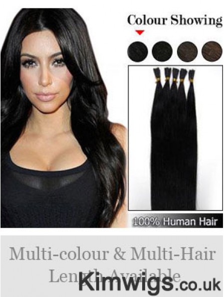 Black Straight Stick/I Tip Hair Extensions